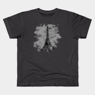 Cloudy Eiffel Tower Kids T-Shirt